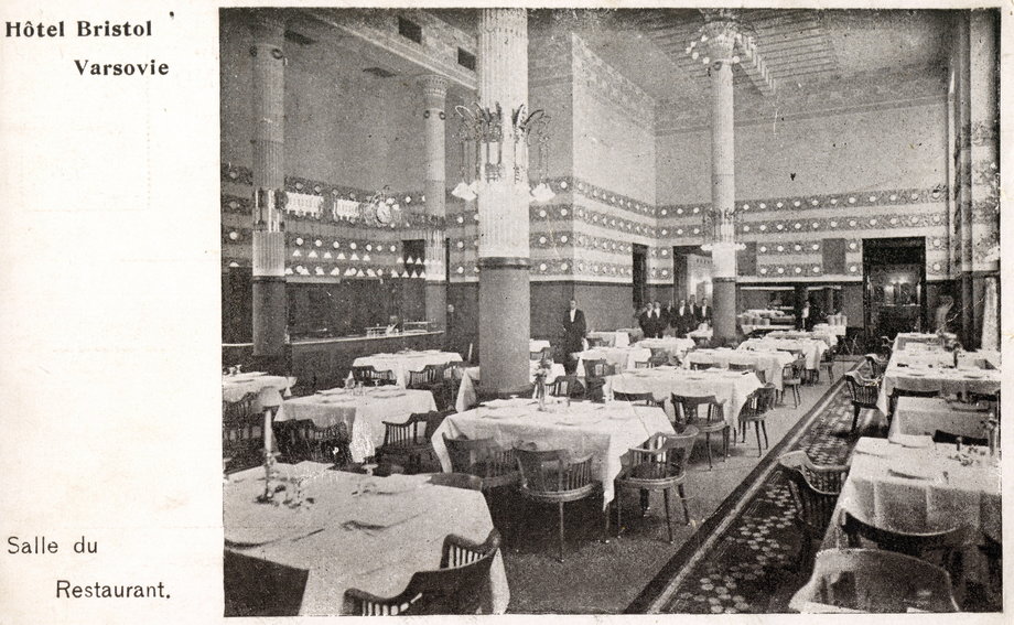 Restauracja hotelu Bristol w Warszawie, 1920 r. 