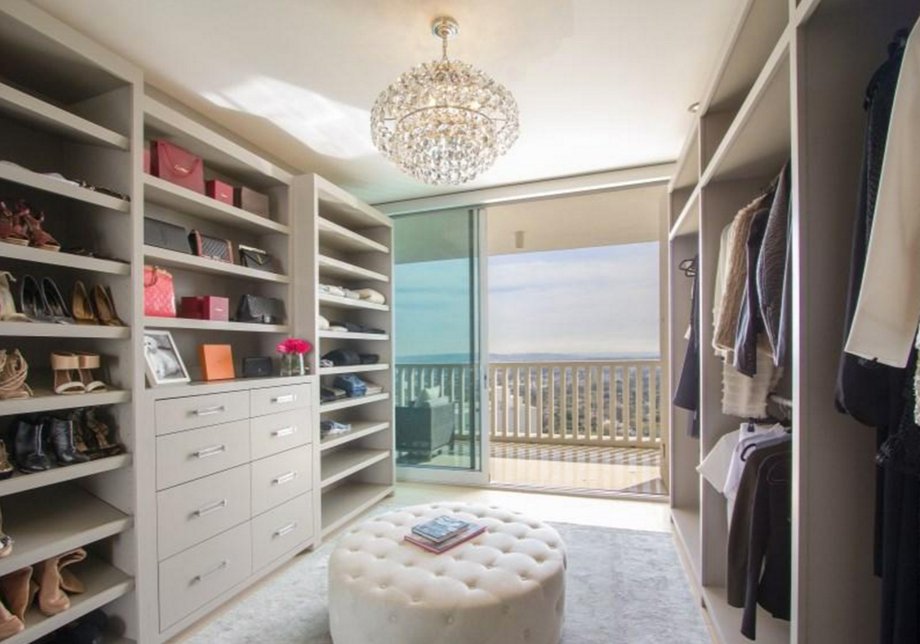 Inside, even the spacious walk-in closet has ocean views.