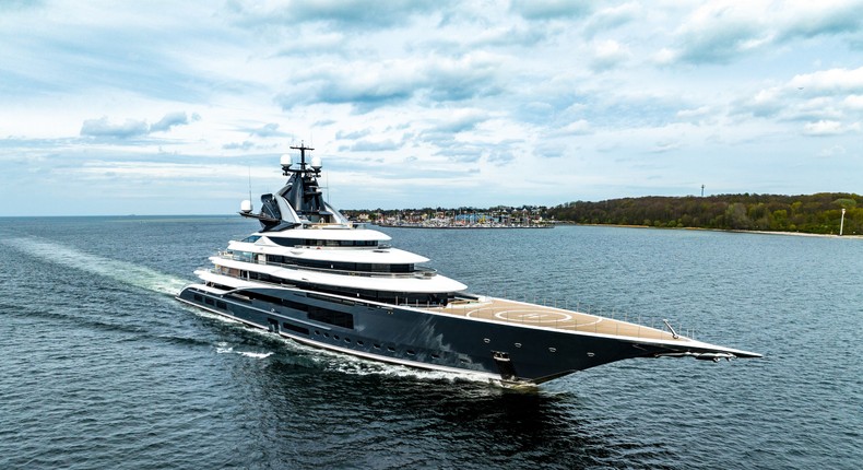 Kismet, the superyacht owned by billionaire Shahid Khan, is available for charter.Steffen Mayer/Courtesy of Lrssen