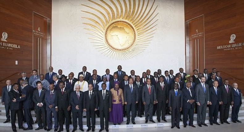 Heads of African States and government are pictured during the opening ceremony of the 24th Summit.