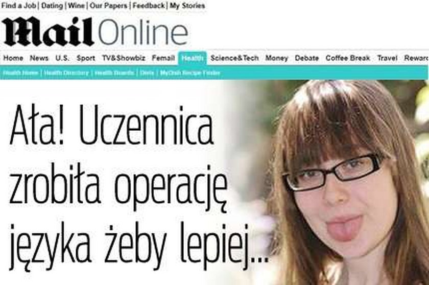 Ała! Ta uczennica zrobiła operację języka żeby lepiej...