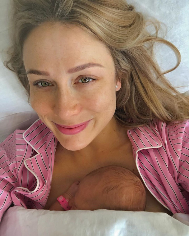 Natalia Klimas tuż po porodzie pierwszego dziecka 