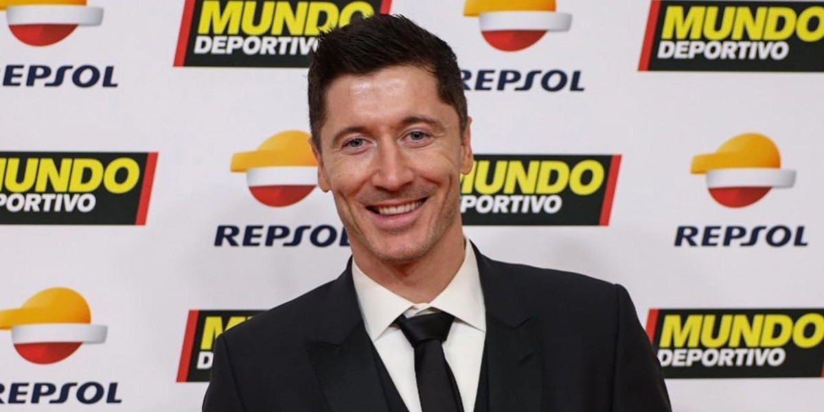 Lewandowski na gali "Mundo Deportivo".