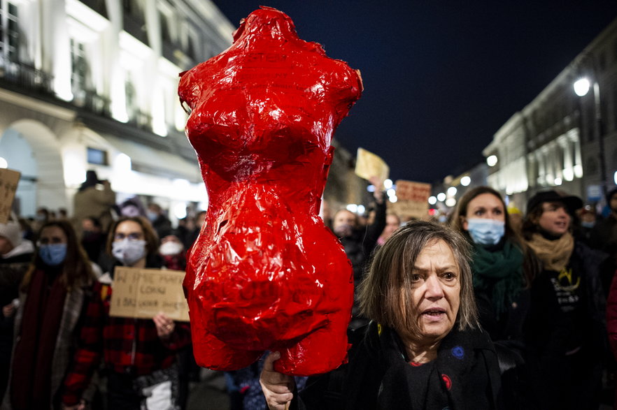 Manifestacja po śmierci Izy z Pszyczyny 