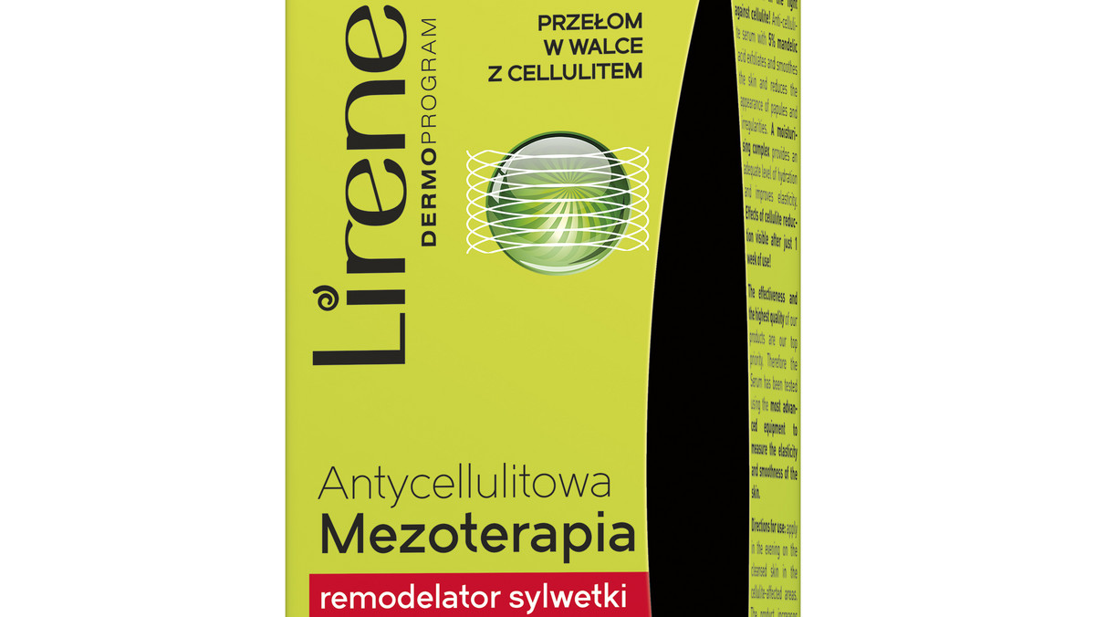 Lirene przedstawią serię kosmetyków skutecznie walczących z cellulitem. Od dłuższego czasu specjaliści na całym świecie próbują zrozumieć przyczyny powstawania cellulitu i znaleźć odpowiednie składniki pozwalające na pokonanie tego problemu. Najnowsze testy naukowe nad adipocytami – komórkami magazynującymi tłuszcz – umożliwiły wynaleźć składniki kosmetyczne intensyfikujące jego spalanie.