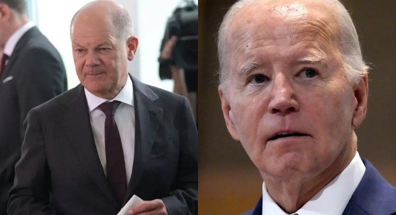 Olaf Scholz and Joe Biden.Getty/AP