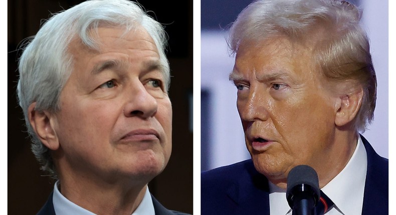 JPMorgan Chase CEO Jamie Dimon (left) and Donald Trump (right).Win McNamee, Chip Somodevilla/Getty Images