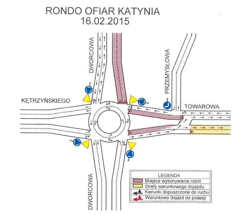 Zmiana organizacji ruchu na Rondzie Ofiar Katynia