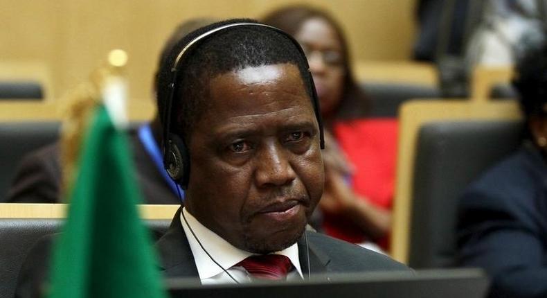 Zambian President Edgar Lungu attends the opening ceremony of the 26th Ordinary Session of the Assembly of the African Union (AU) at the AU headquarters in Ethiopia's capital Addis Ababa, January 30, 2016. REUTERS/Tiksa Negeri