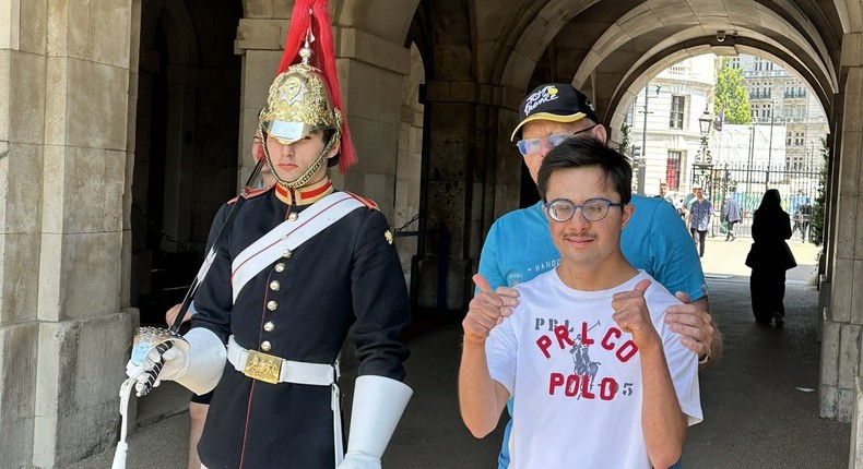 Mike van Erp and Ibrahim posed for a rare photograph with royal guard.Courtesy of Mike van Erp