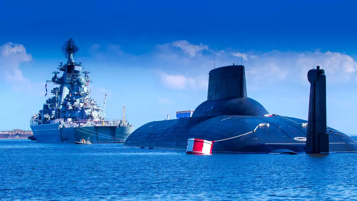 Na zdjęciu rosyjski okręt podwodny typu Tajfun