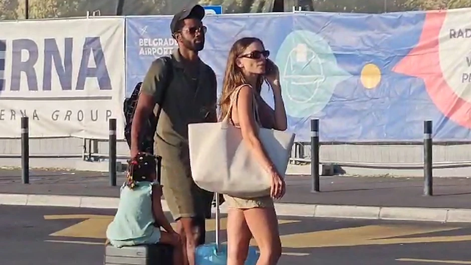 Nina Seničar sa mužem u Beogradu