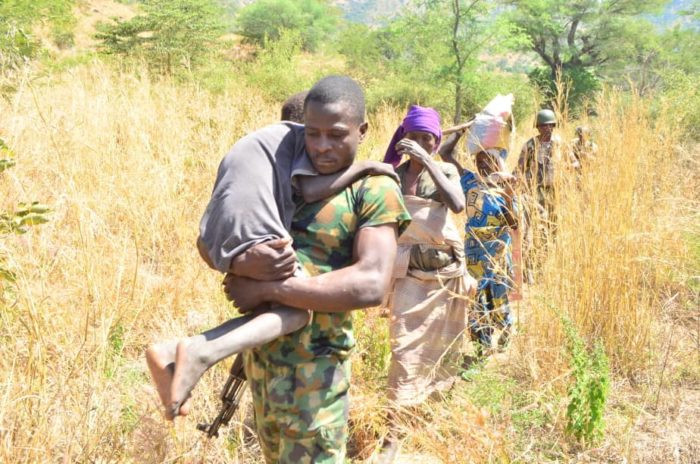 Victim rescued by the Nigerian Army troops from Boko Haram captivity in Borno on 16/11/2019 (NAN)