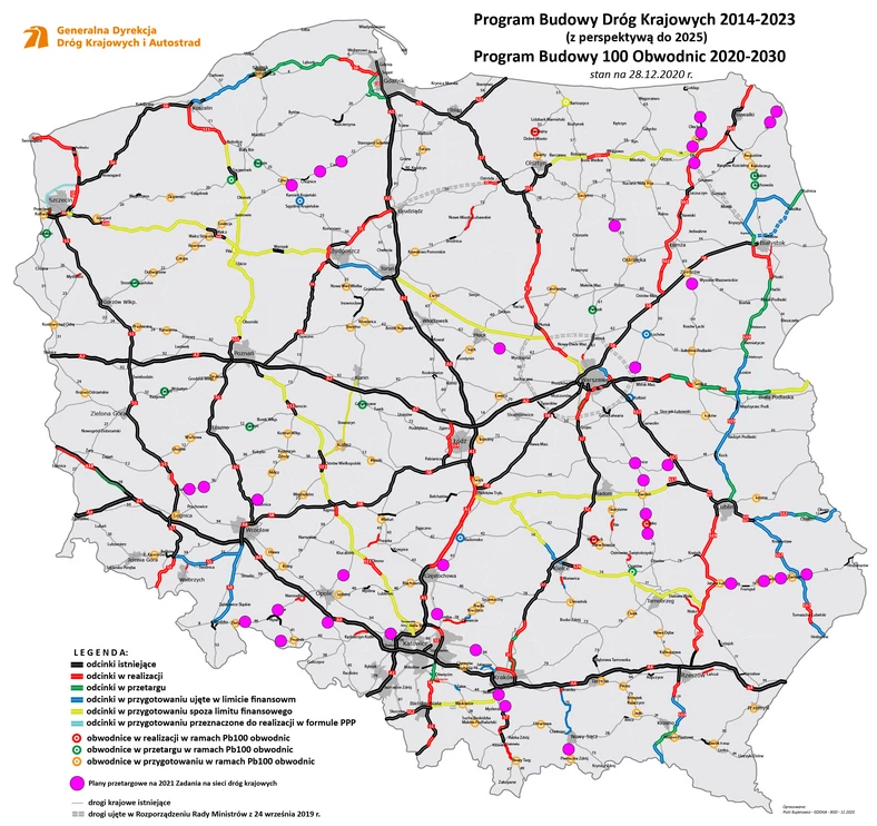 Rozbudowa dróg krajowych - plany na 2021 r.