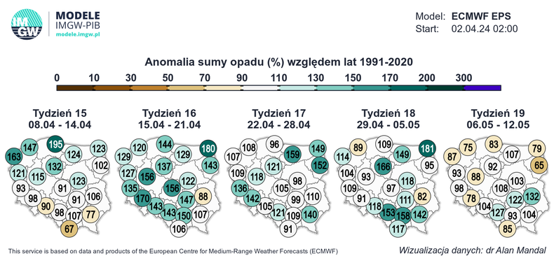 Prognozowane są zarazem regularne opady