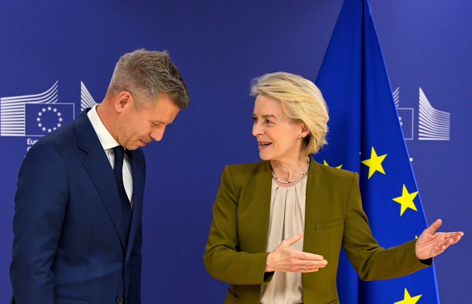 Mađar i predsednica Evropske komisije Ursula fon der Lajen u Briselu 29. aprila | Foto: OHN THYS/POOL/EPA/Shutterstock