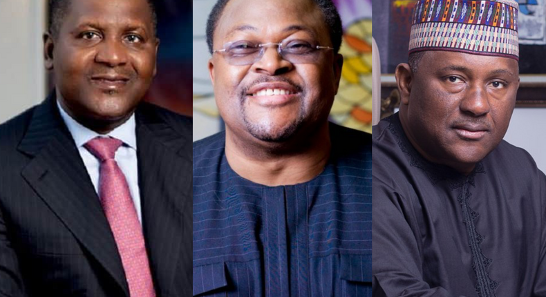 The top three Nigerian billionaires: Aliko Dangote, Mike Adenuga and Abdulsamad Rabiu