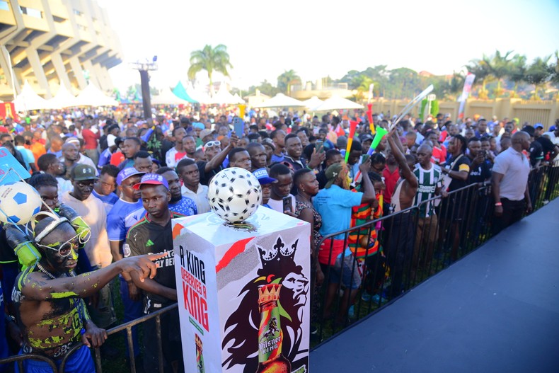 Fans outside Namboole stadium