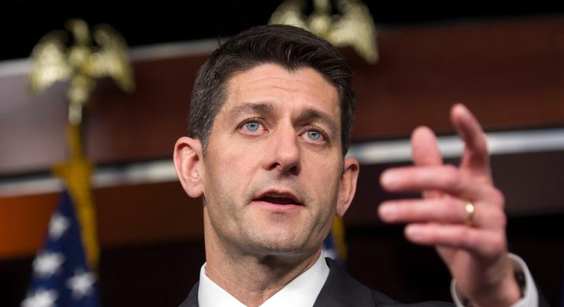 House Speaker Paul Ryan during a press conference.