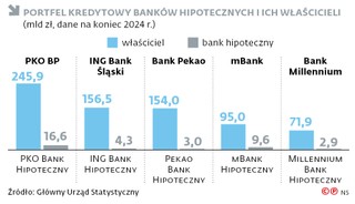 Portfel kredytowy banków hipotecznych i ich właścicieli (mld zł, dane na koniec 2024 r.)