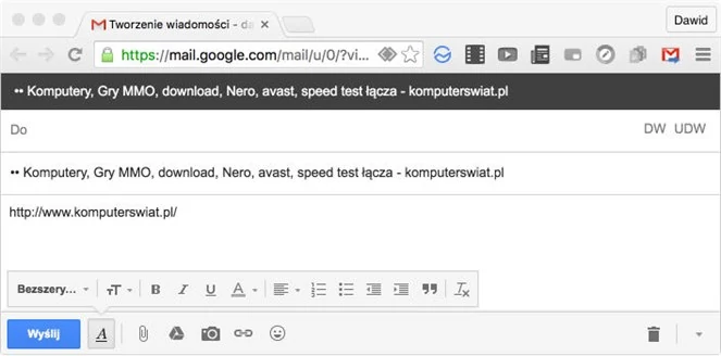 Send from Gmail pozwala szybko i łatwo udostępniać odnośniki stron