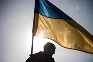 Ukraina flaga żołnierz flaga Ukrainy