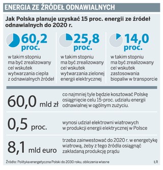 Około 60 mld zł Polska będzie musiała wydać na rozwój zielonej energii
