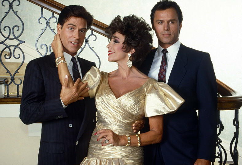 Michael Nader, Joan Collins i James Healey w serialu "Dynastia"