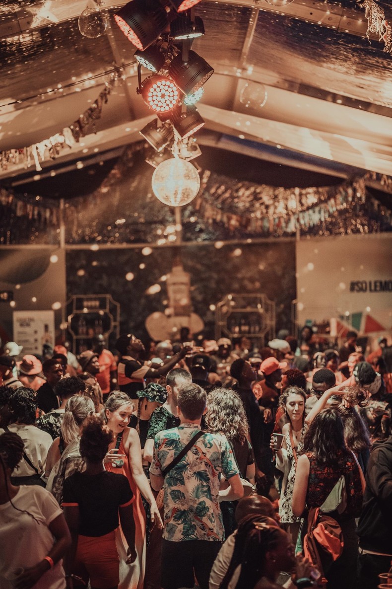 Revellers on the dance floor in the TAG dome