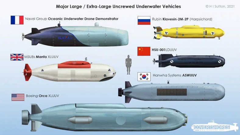 Le XLUUV de Naval Group comparé aux autres unités de ce type 