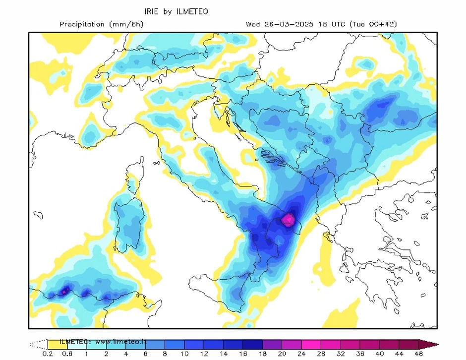 Kretanje kišnog oblaka u sredu