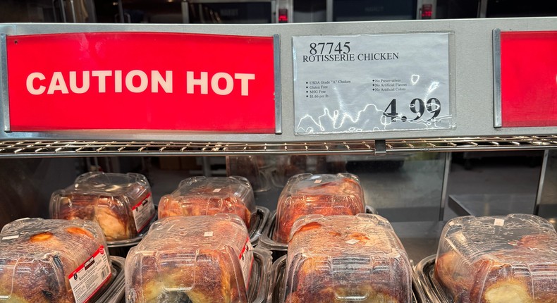 Costco's rotisserie chicken is famously cheap and tasty. Lizzy Briskin