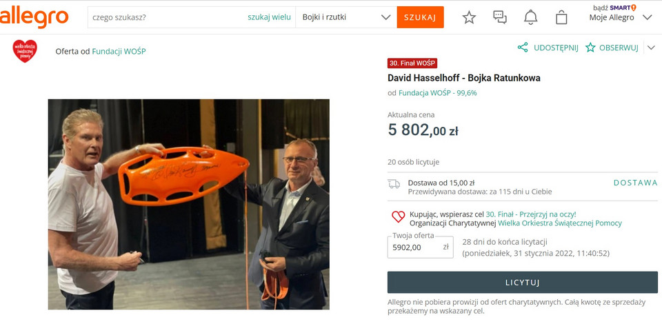 Bojka ratunkowa od Davida Hasselhoffa