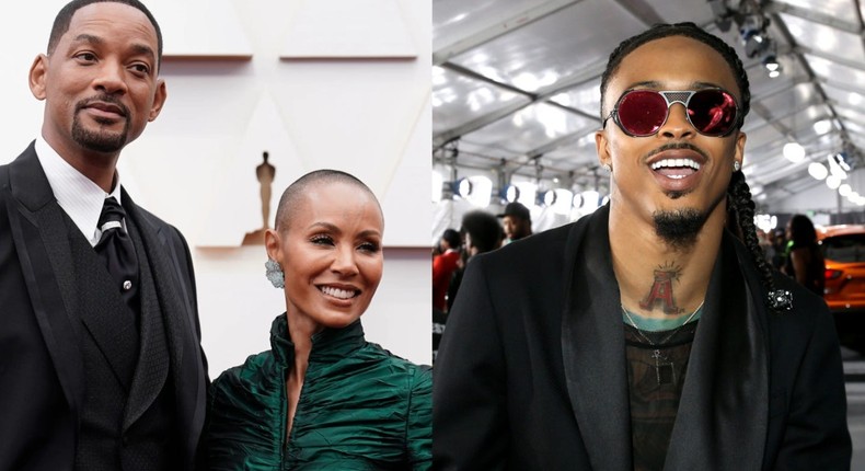 Will Smith, 55, Jada Pinkett Smith, 52, and August Alsina, 31.Jae C. Hong / AP Images / Bennett Raglin / Getty Images for BET