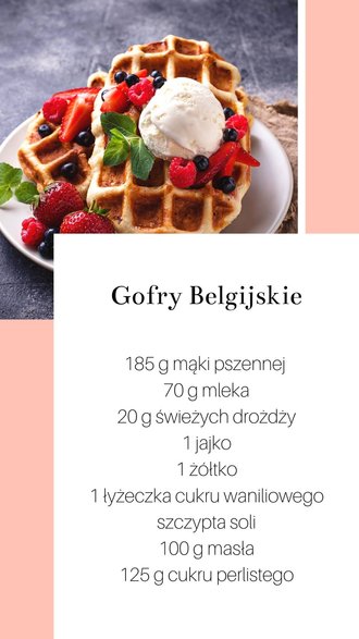 Gofry belgijskie. Przepis na ok. 7-8 gofrów