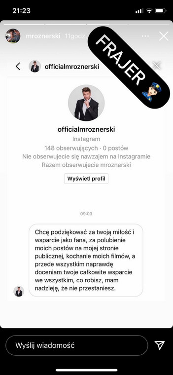 Mikołaj Roznerski na Instagramie