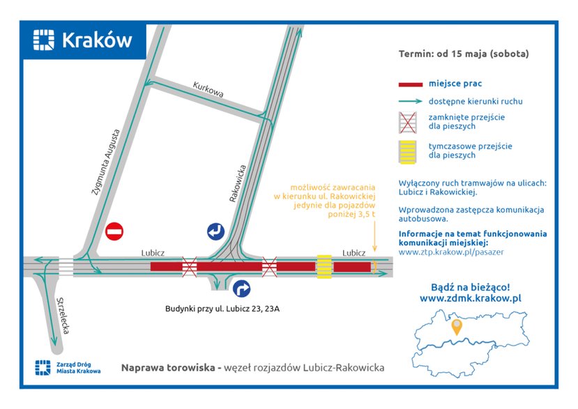 Prace serwisowe na węźle Lubicz-Rakowicka