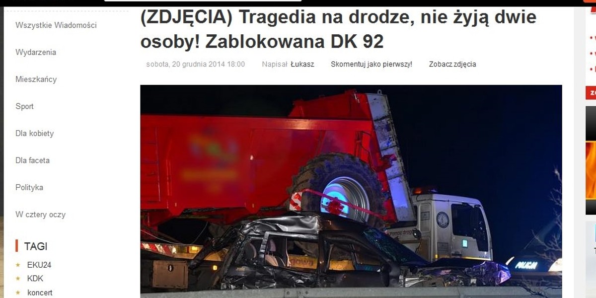 Pijany kierowca zabił dwie osoby