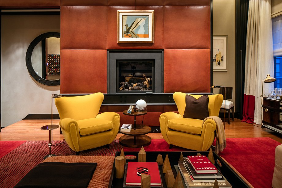 Textured walls and warm colors make this place different from most contemporary, minimalist designs.