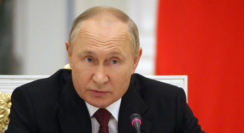 Russian President Vladimir Putin speaks during a meeting on the military-industrial complex, the same day he addressed the nation, at the Kremlin, September 20, 2022, in Moscow, Russia.