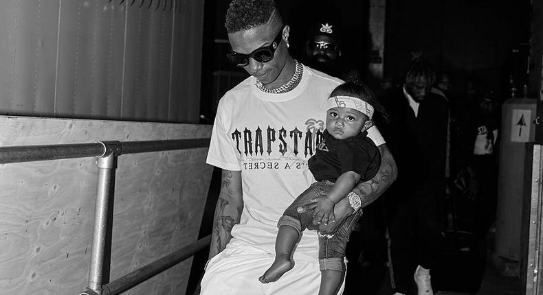 Wizkid with his son Zion at the Afrorepublik Fest in London in 2018 (Instagram/Wizkid)