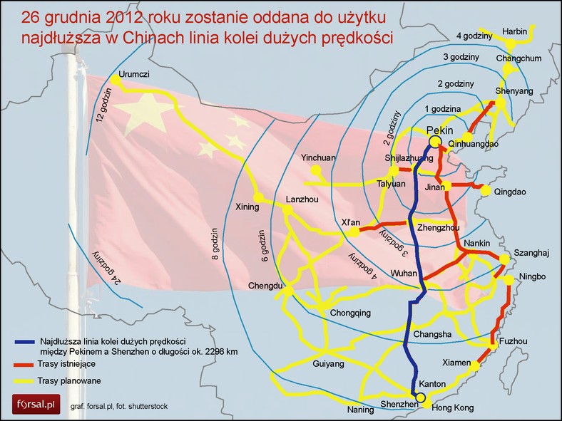 26 grudnia 2012 roku została oddana do użytku najdłuższa w Chinach linia kolei dużych prędkości