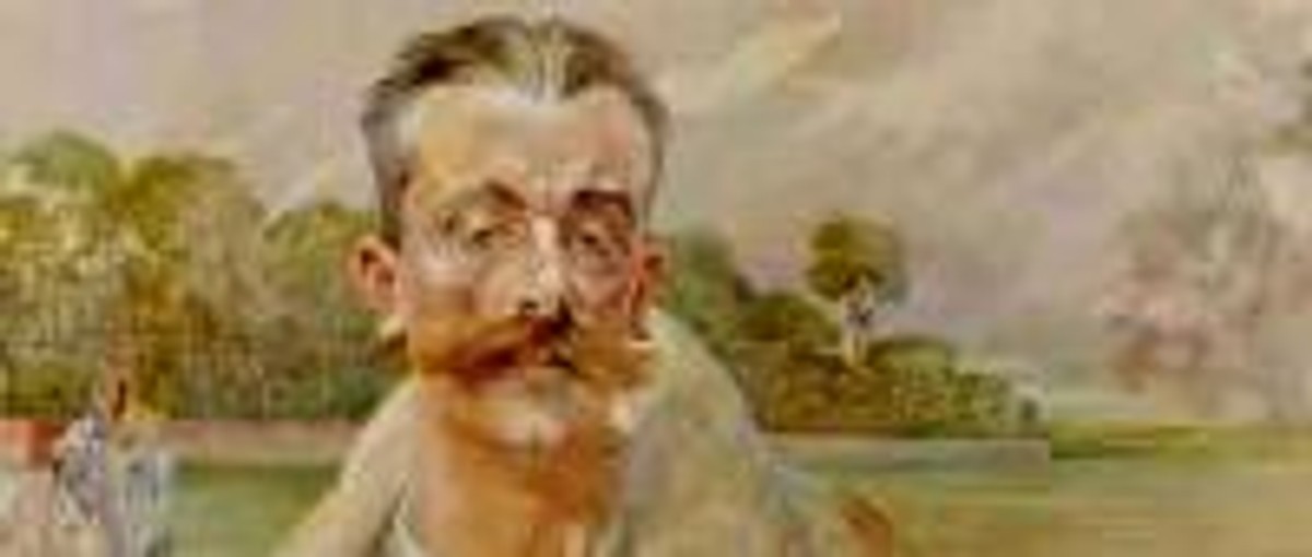 Jacek Malczewski - "Portret mężczyzny na tle pejzażu", 1920 r.