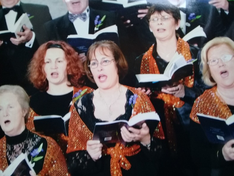 Anita Chojnacka (w drugim rzędzie, pierwsza od lewej). chór w kościele St. Mary's Catholic Church,, Irish Town Clonmel