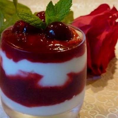 Meggyes panna cotta