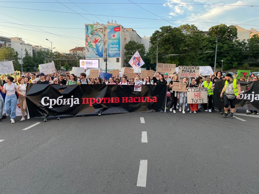 Početak kolone na Slaviji