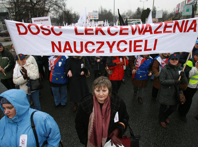 Nauczyciele protestują w Warszawie