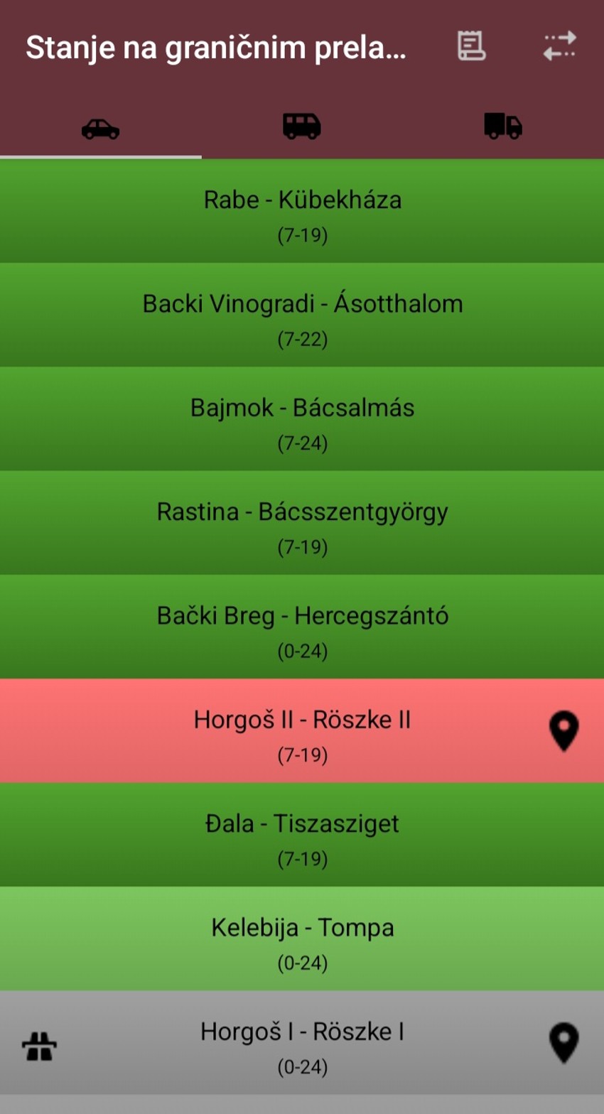 Aplikacija za telefon BorderWatcher