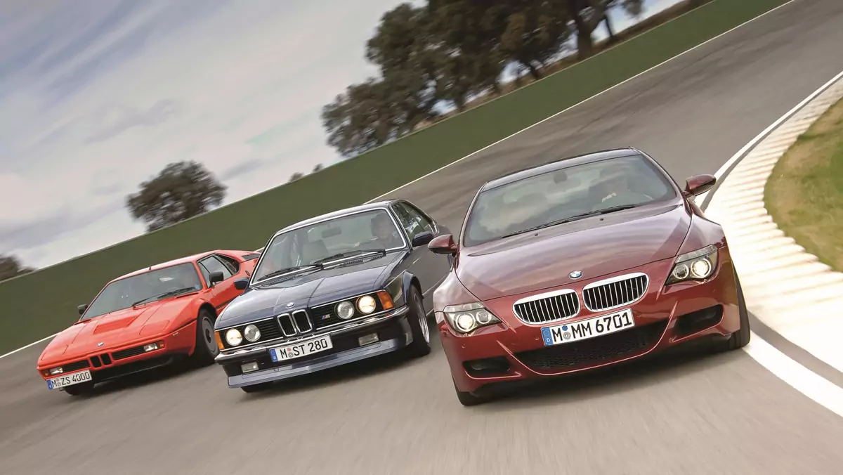 Legendy BMW M. Od lewej: BMW M1 (1978-1981), M635CSi (1984-1989) i M6 Coupe (2005-2010)