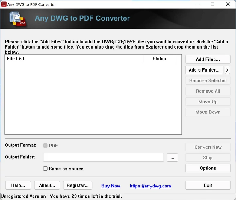 Any DWG to PDF Converter